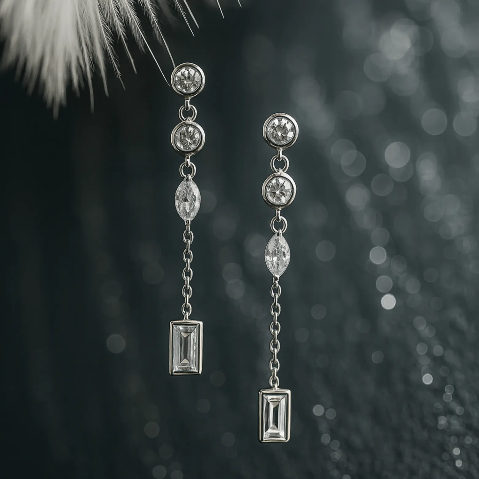 Silver Cascade Drop Earrings