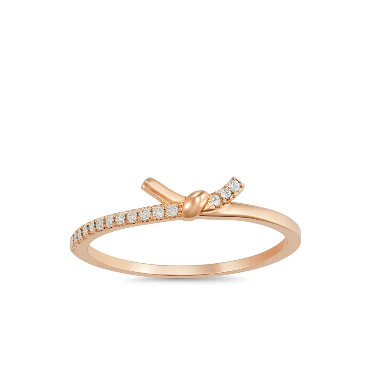 Rose Gold Bow Knot Silver Ring
