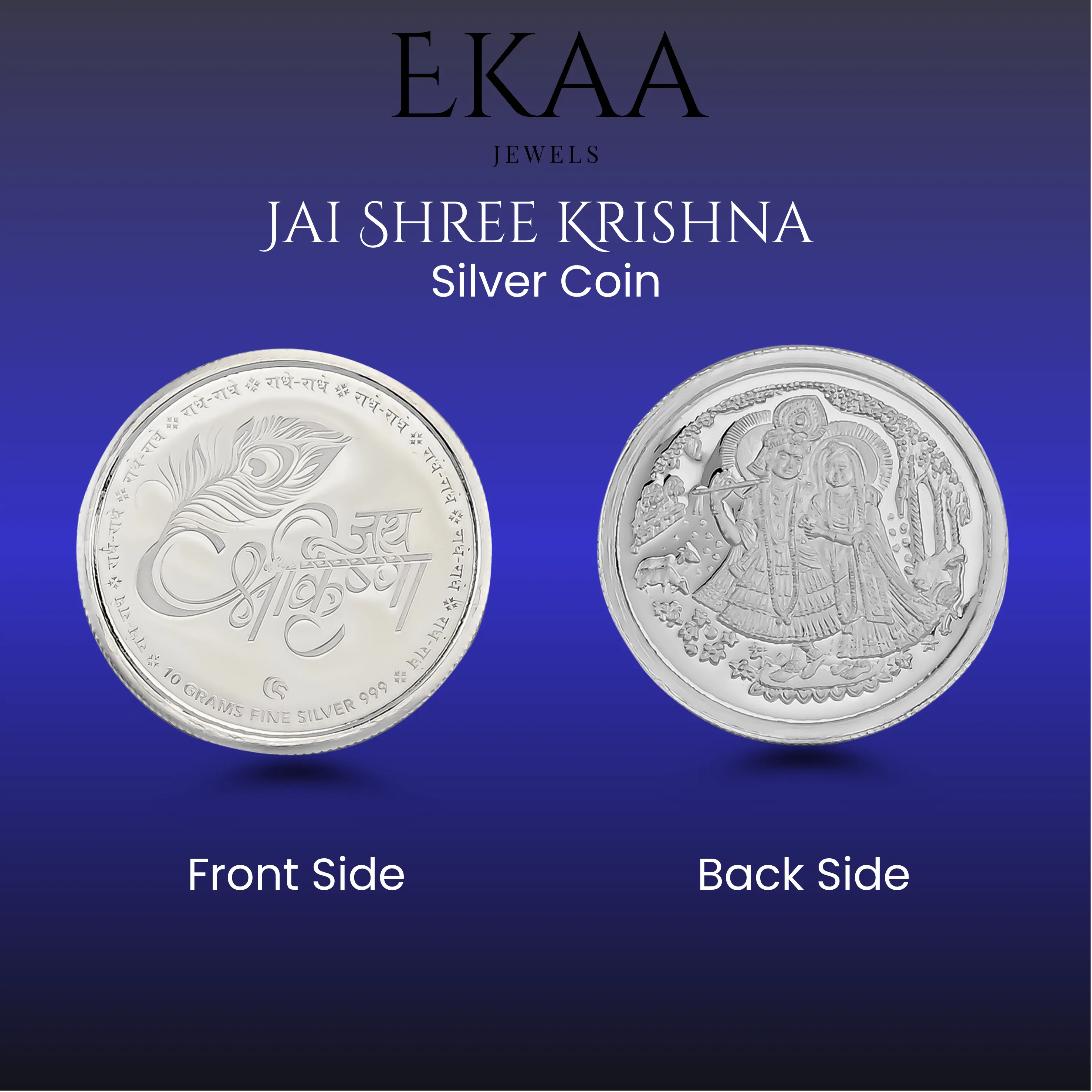 Jai Shree Krishna 999 Pure Silver Coin