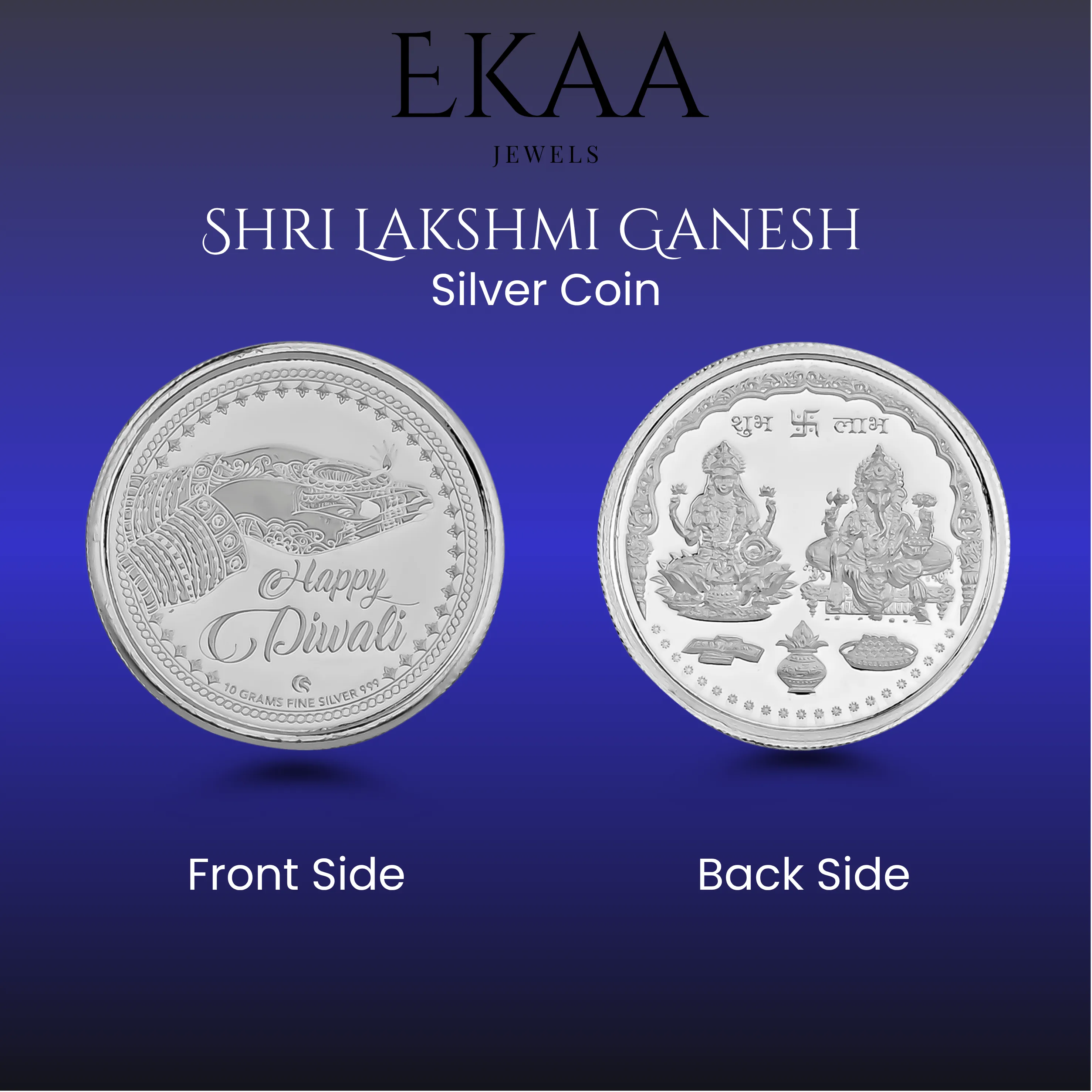 Shri Lakshmi Ganesh 10 Gram 999 Fine Silver Coin