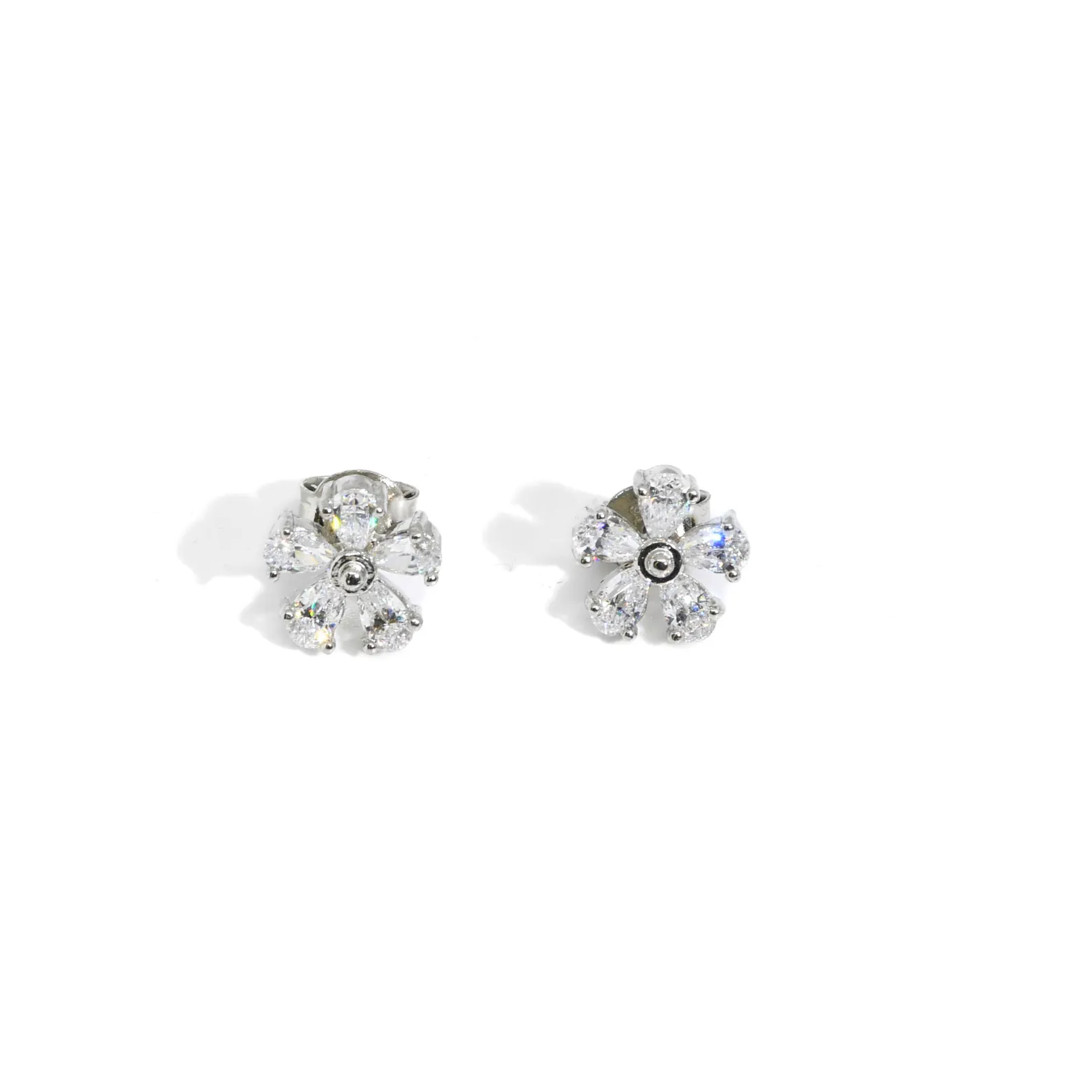 Classic Floral Silver Stud Earrings 