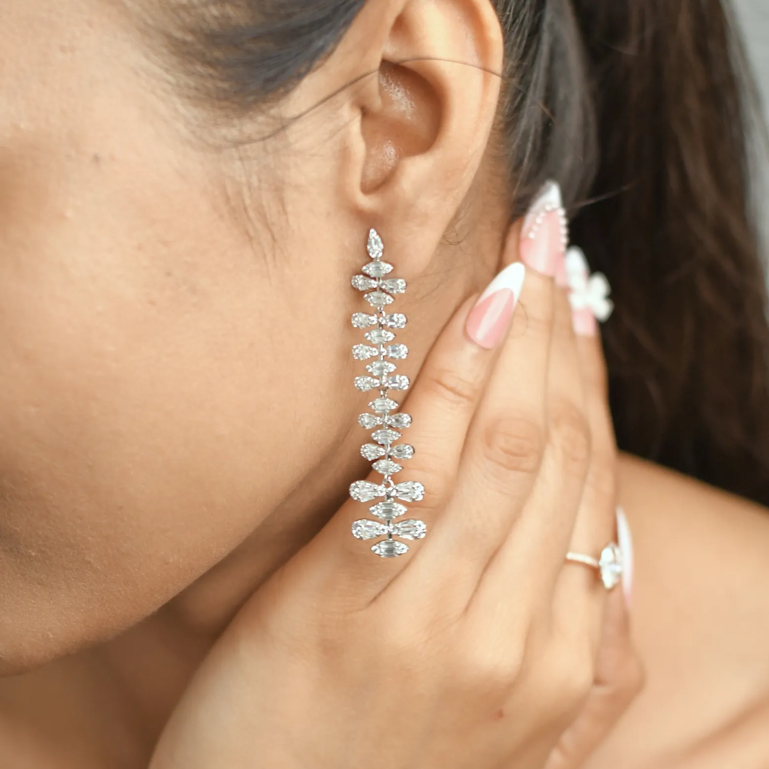 Dazzling Linear Drop Earrings