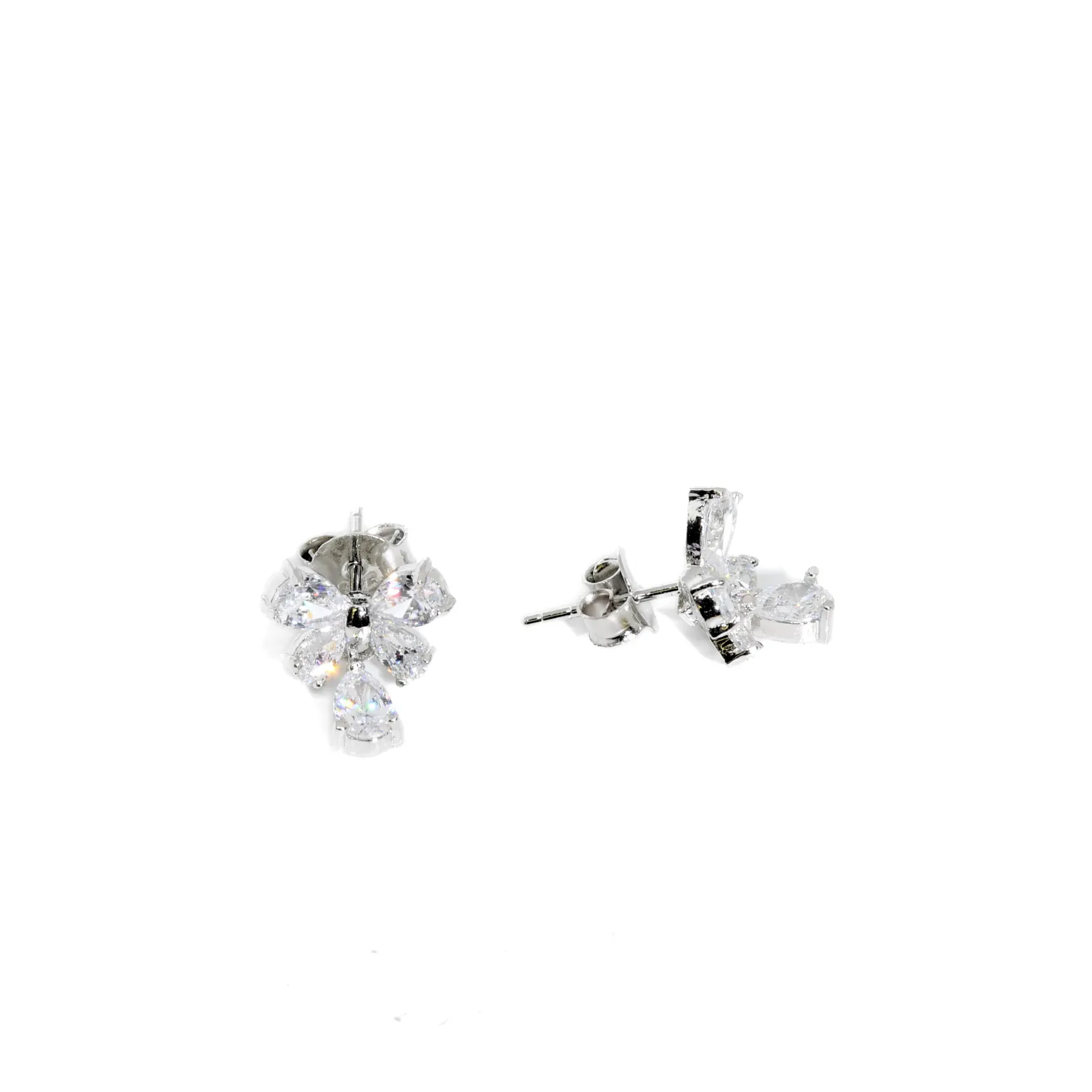 Ekaa Glimmer Butterfly Crystal Drop Earrings