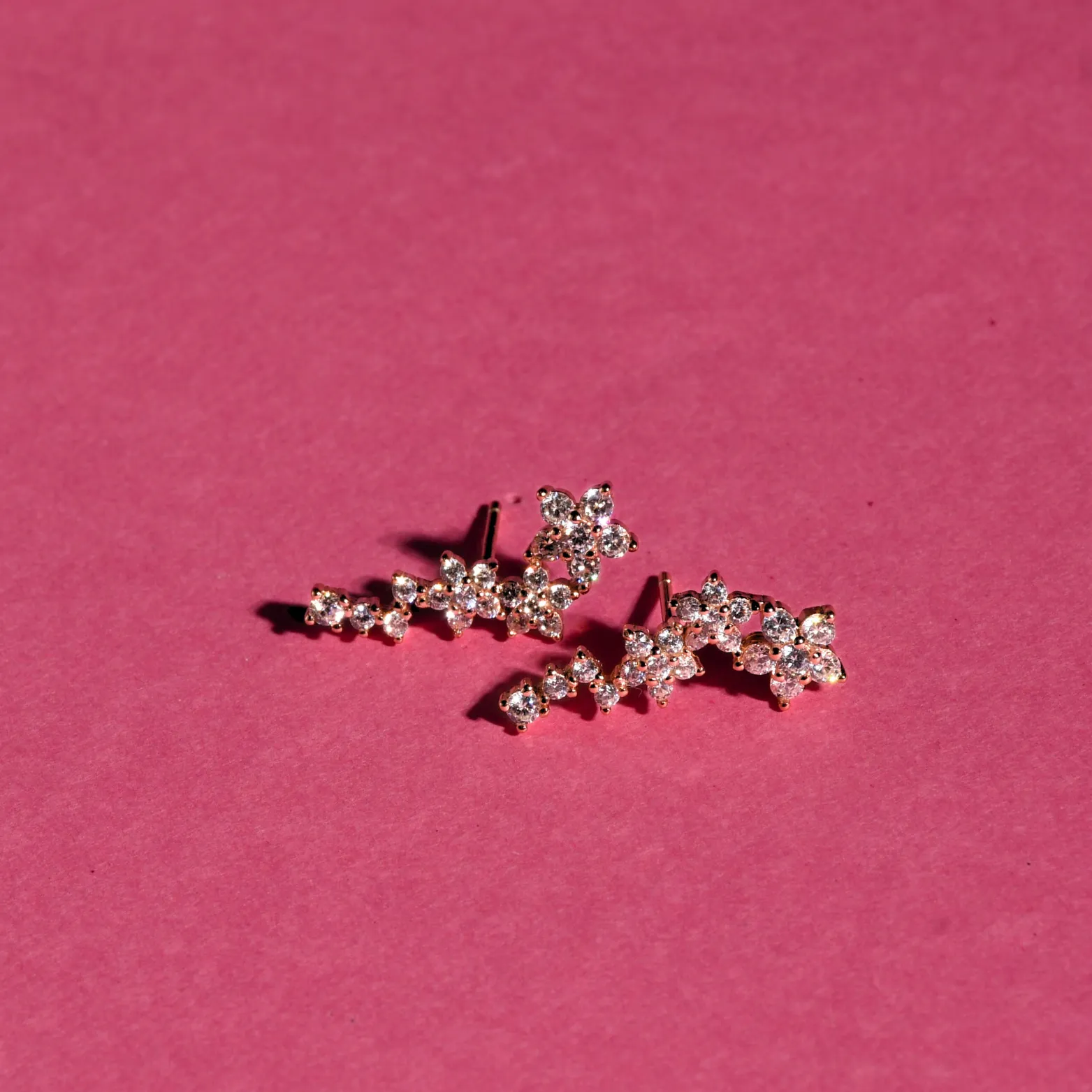 Ekaa Petal Cascade 925 Silver Ear Climbers