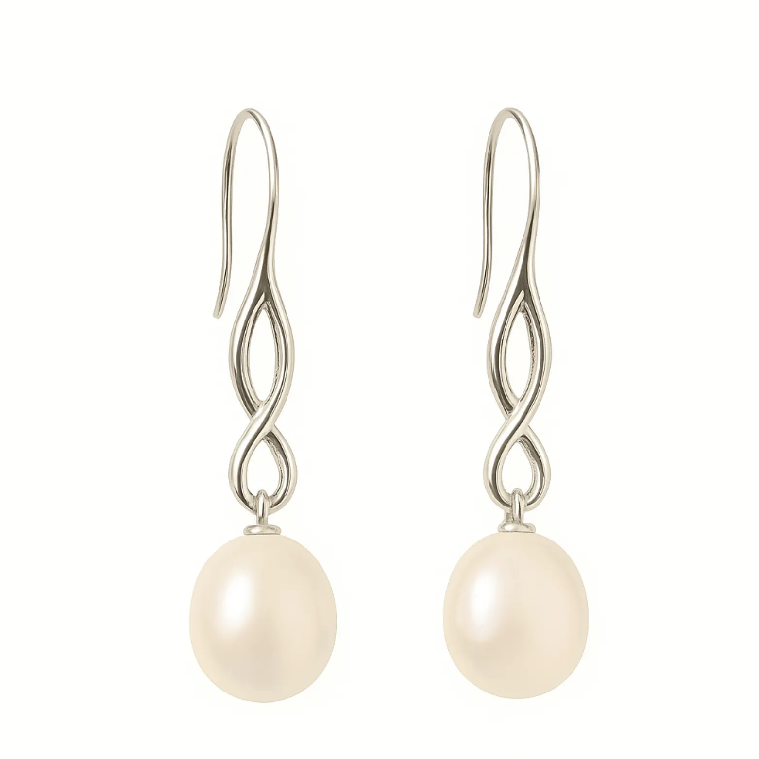 Pearl Drop Twirl Earrings