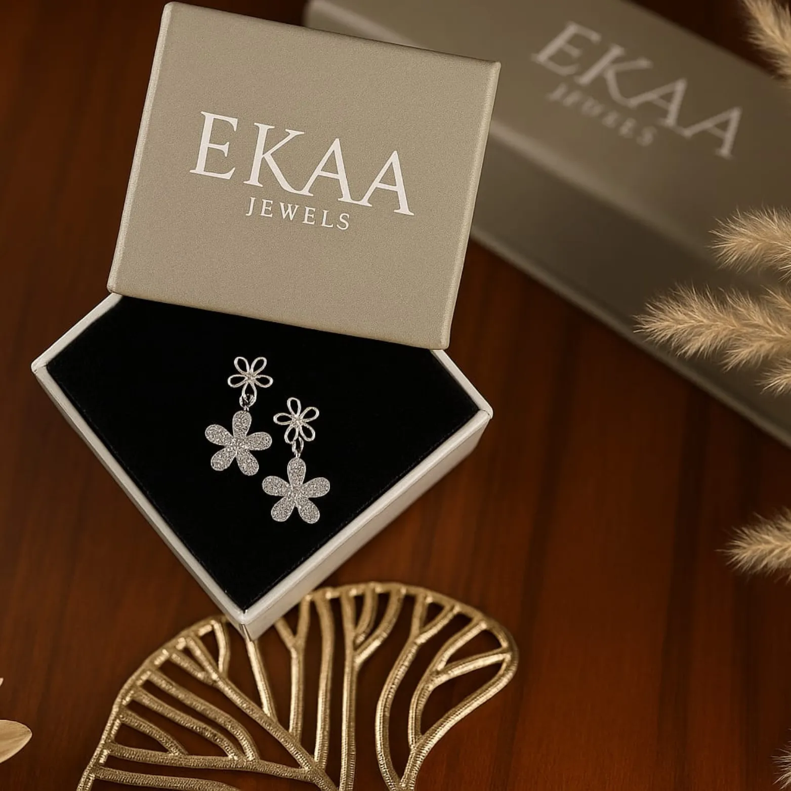 Daisy Bloom Dual Flower Earrings