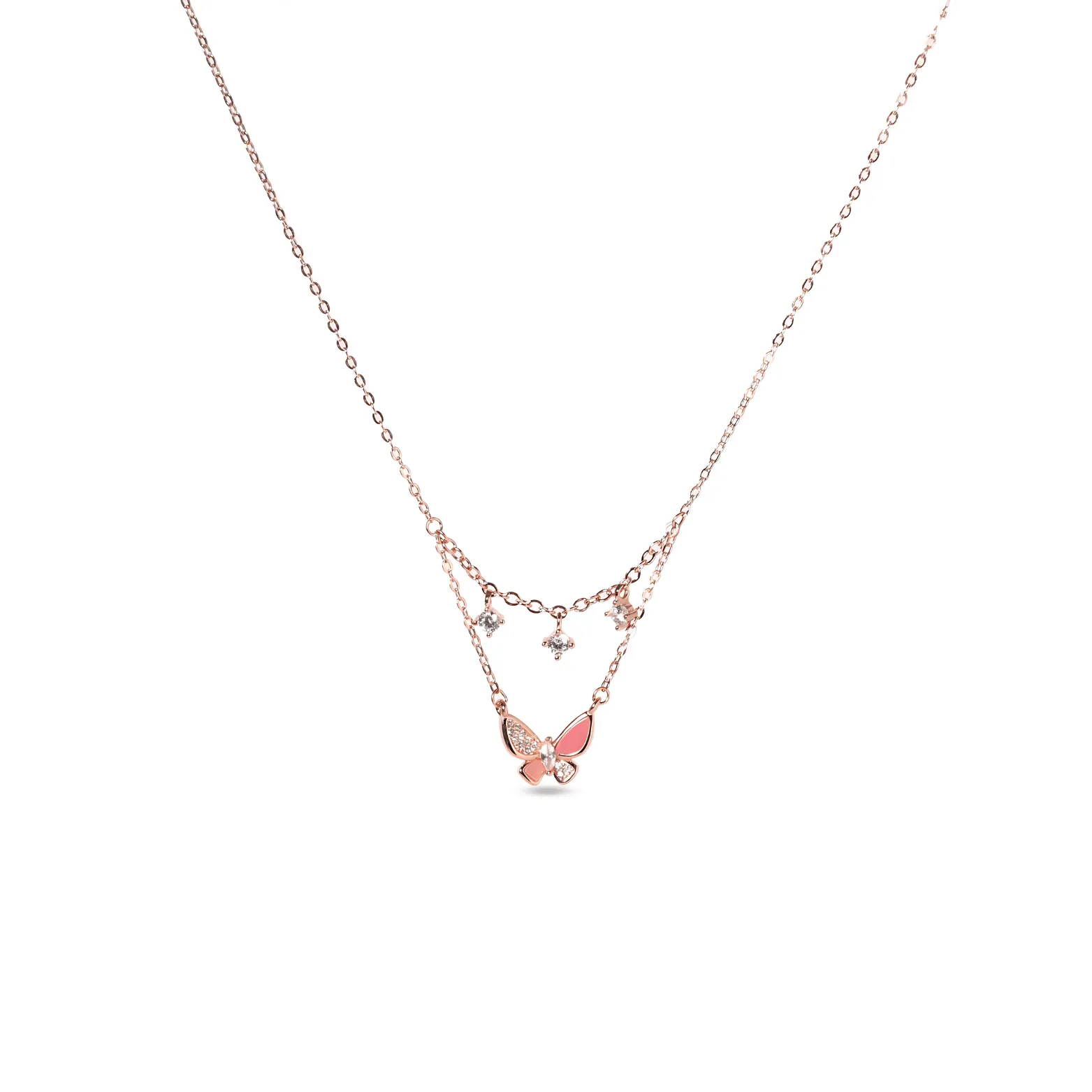 Enchanted Butterfly Dual Chain Necklace