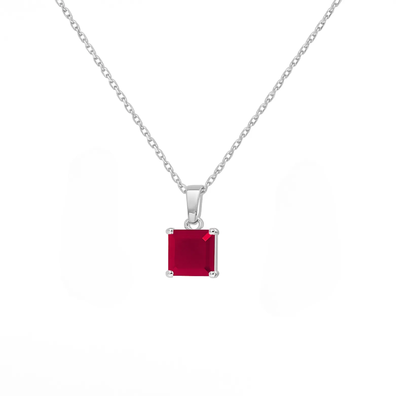  Sterling Silver Red Radiance Necklace Set