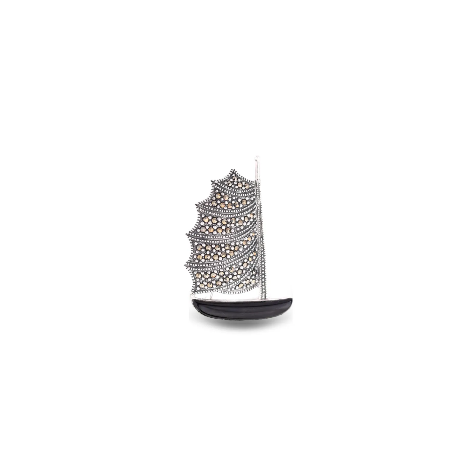 Sail Away Sterling Silver Boat Brooch