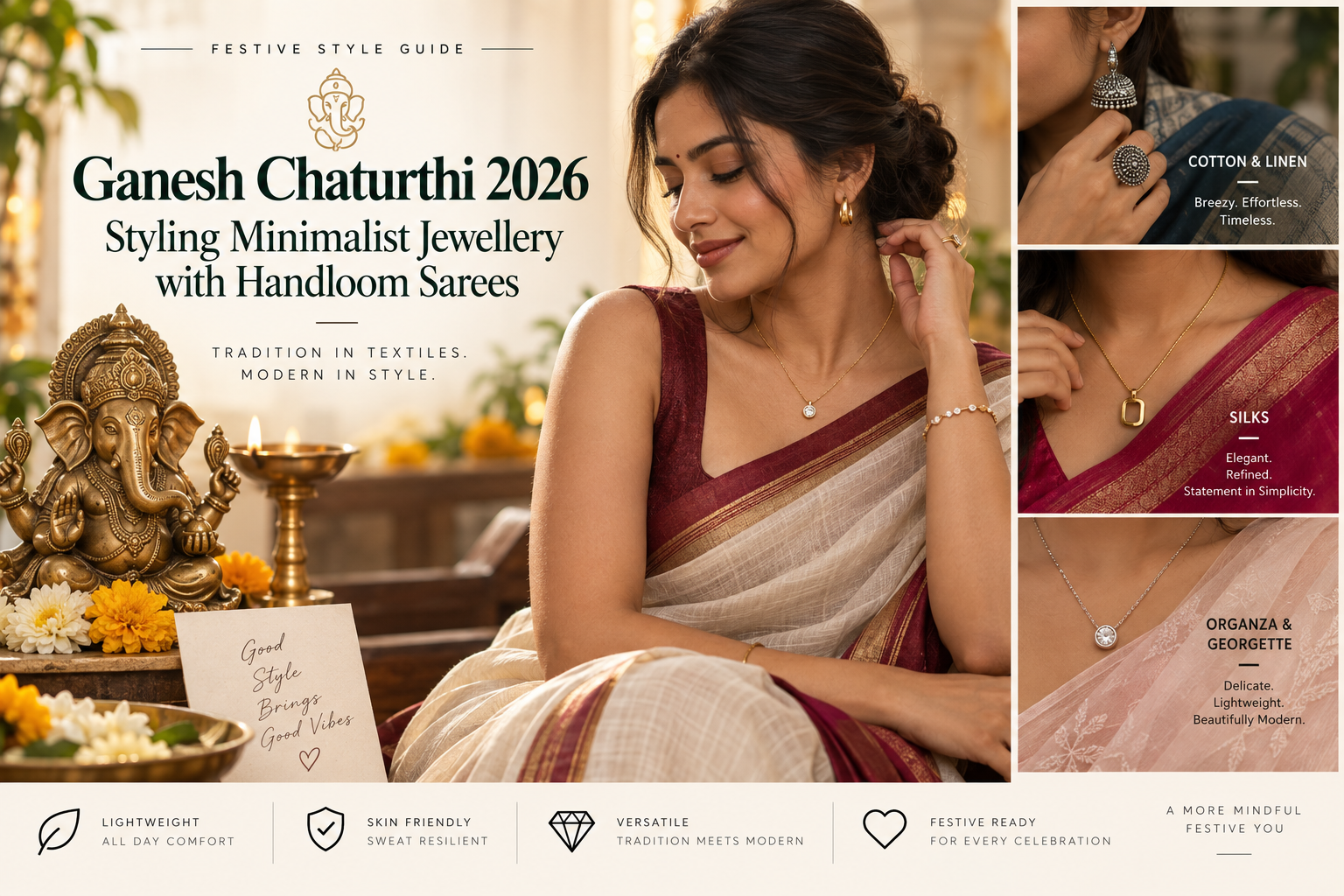 Ganesh Chaturthi Minimalist Jewellery Styling