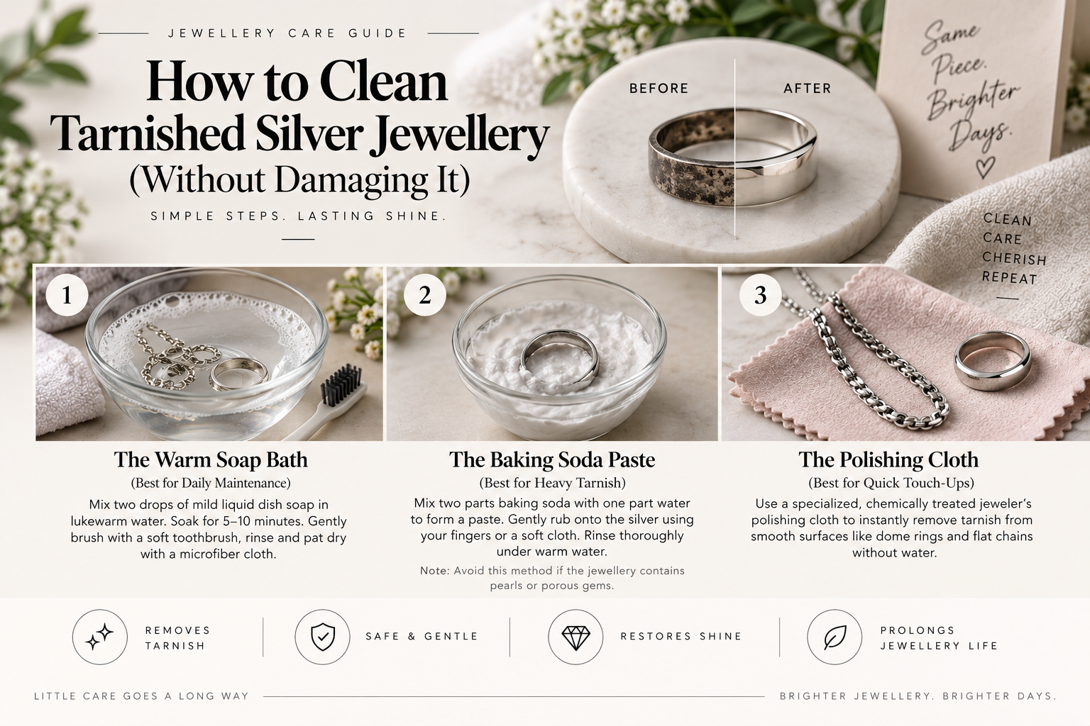 How to Clean Tarnished Silver Jewellery at Home