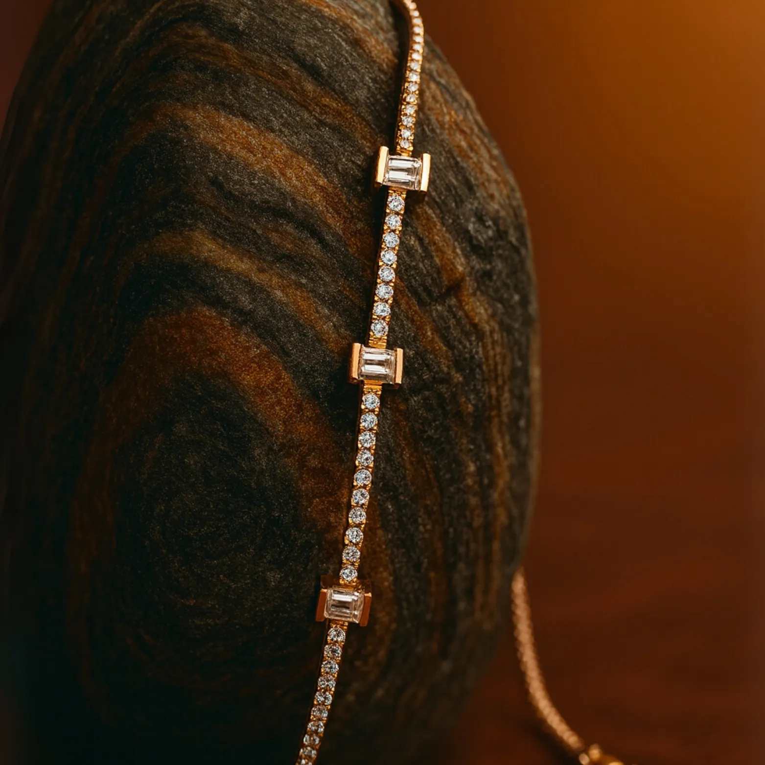 Rose Gold Bar-Link Silver Bracelet