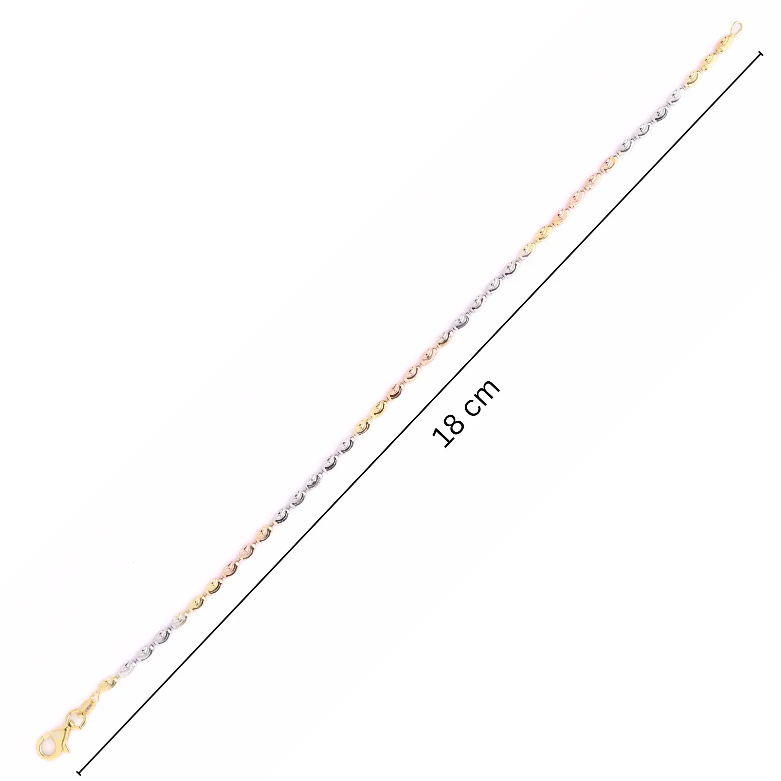 Dual-Tone Twisted Bead Silver Bracelet