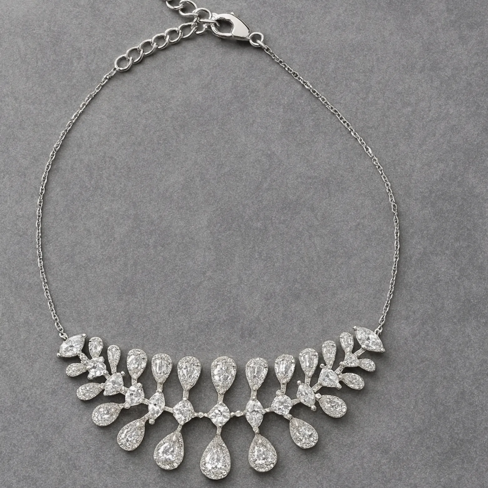 Teardrop Cluster Silver Bracelet