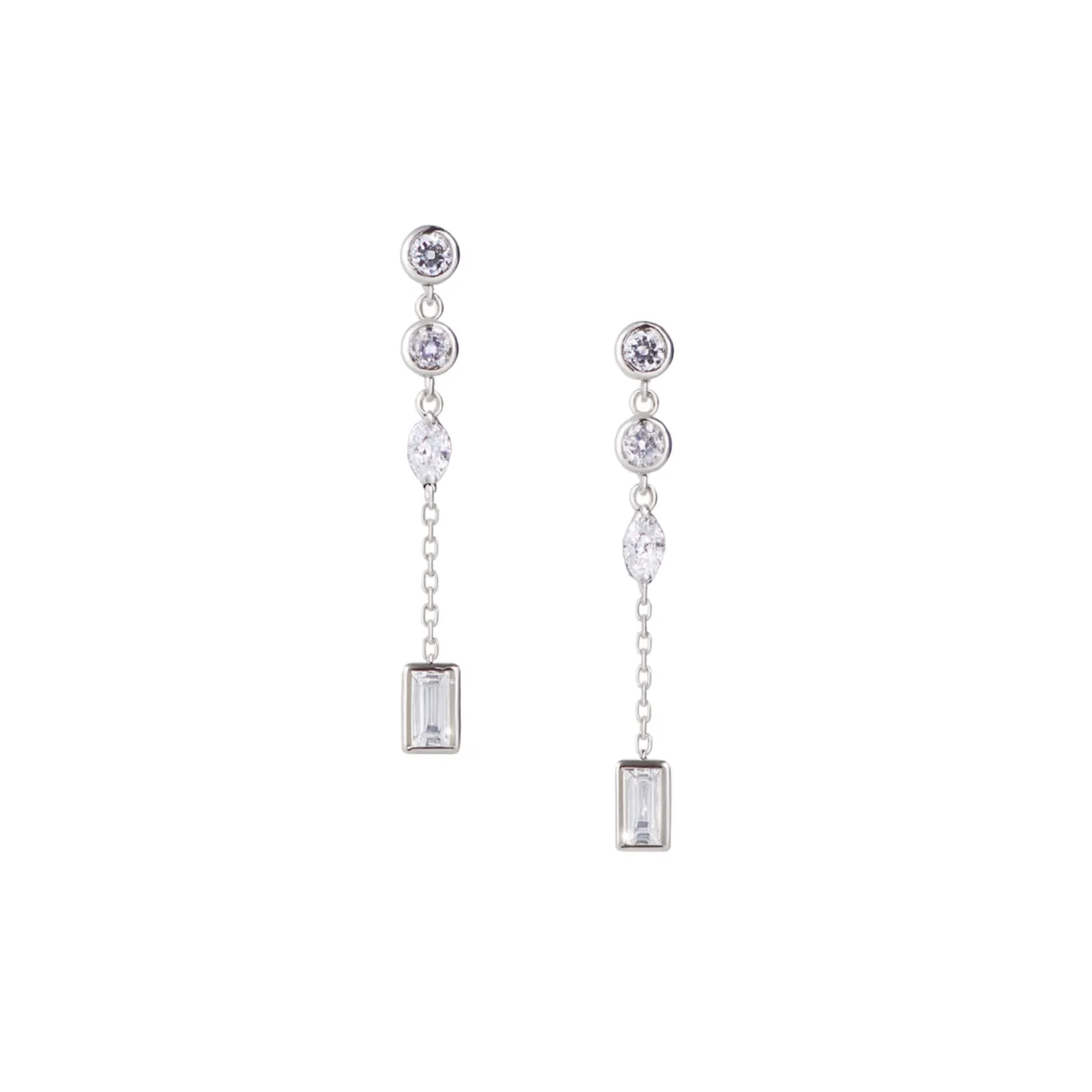 Silver Cascade Drop Earrings