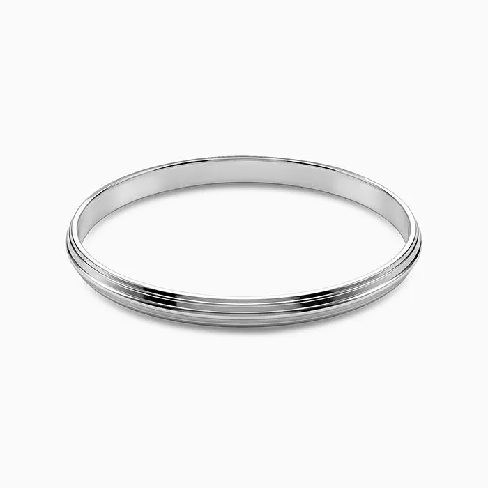 Sterling Silver Men’s V-Shaped with fine lines Kada