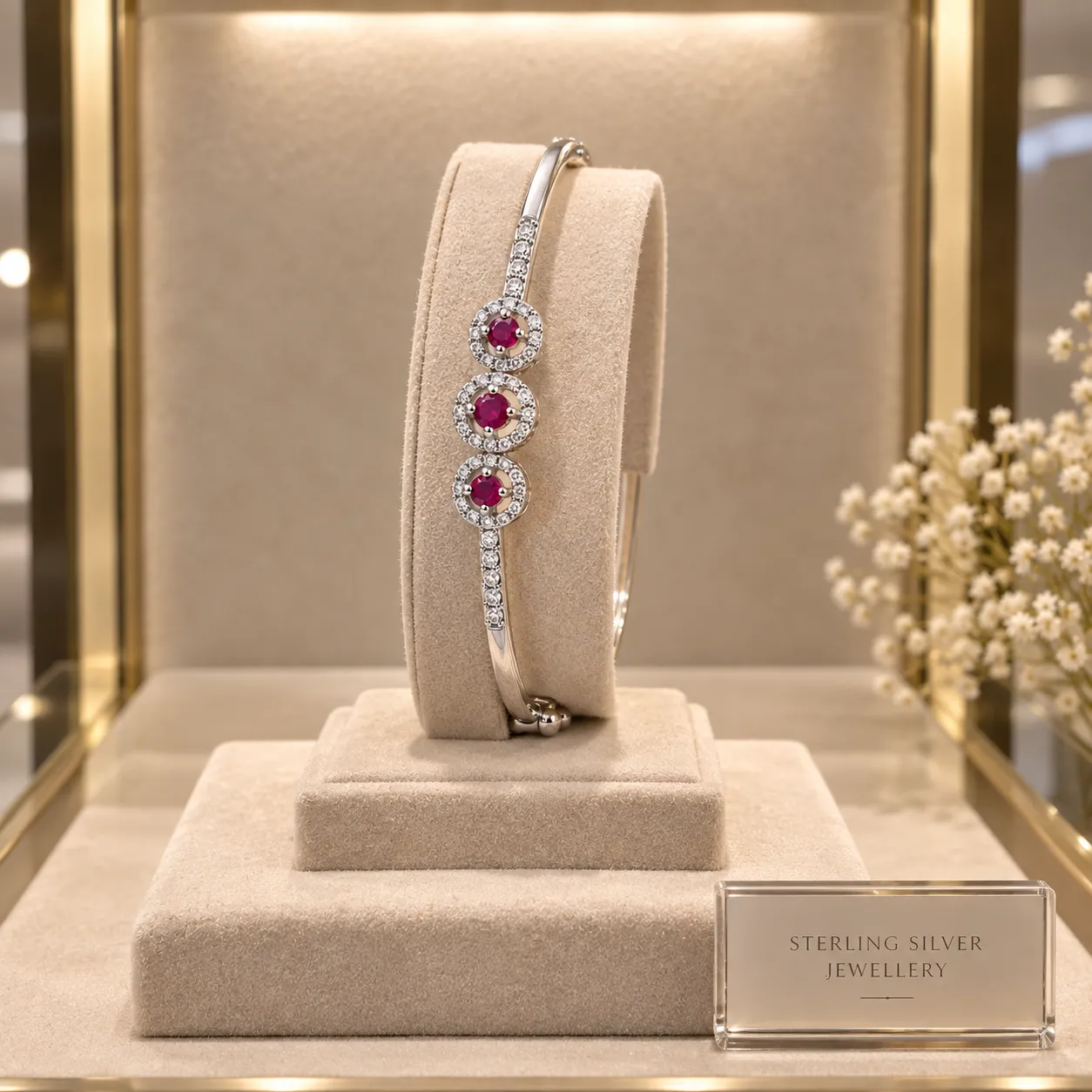 Ruby Halo Close-Up Bracelet