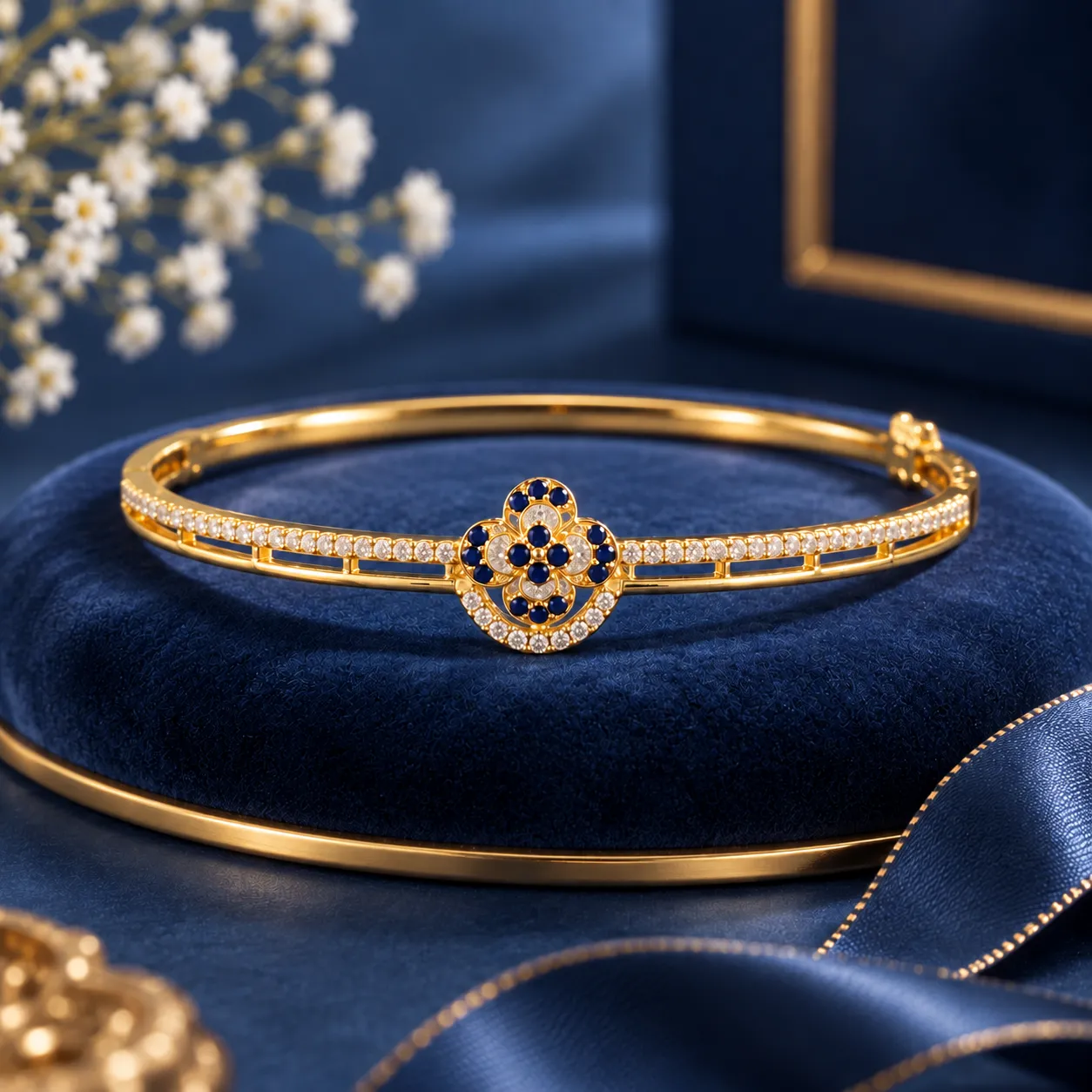 Sapphire Diamond Gold Bracelet