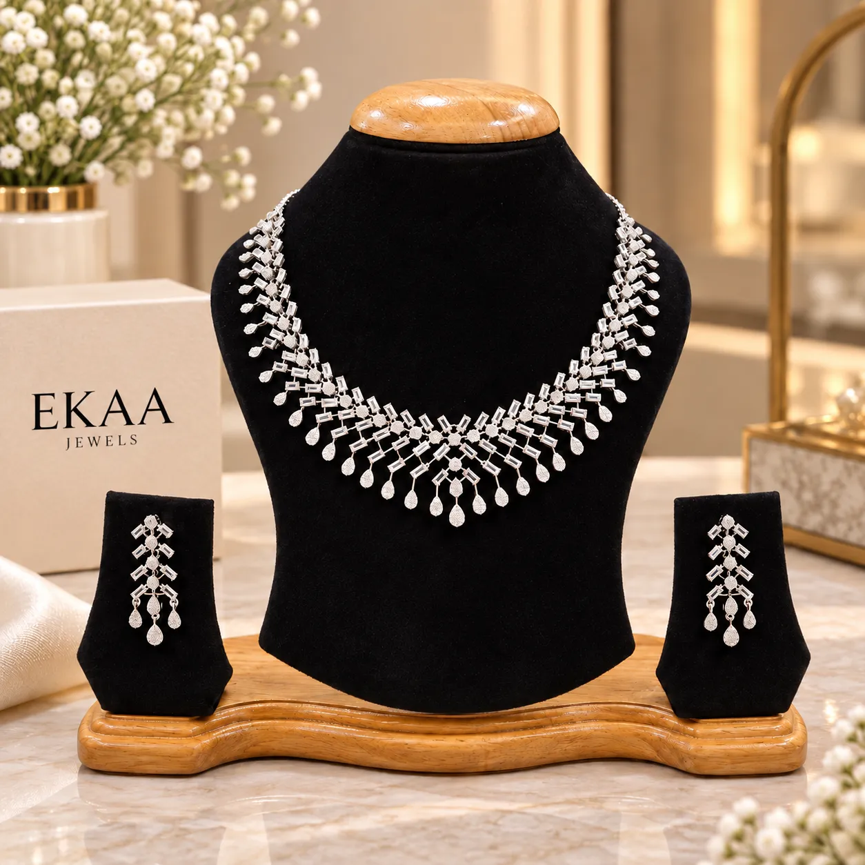Celestia Cascade Statement Necklace Set