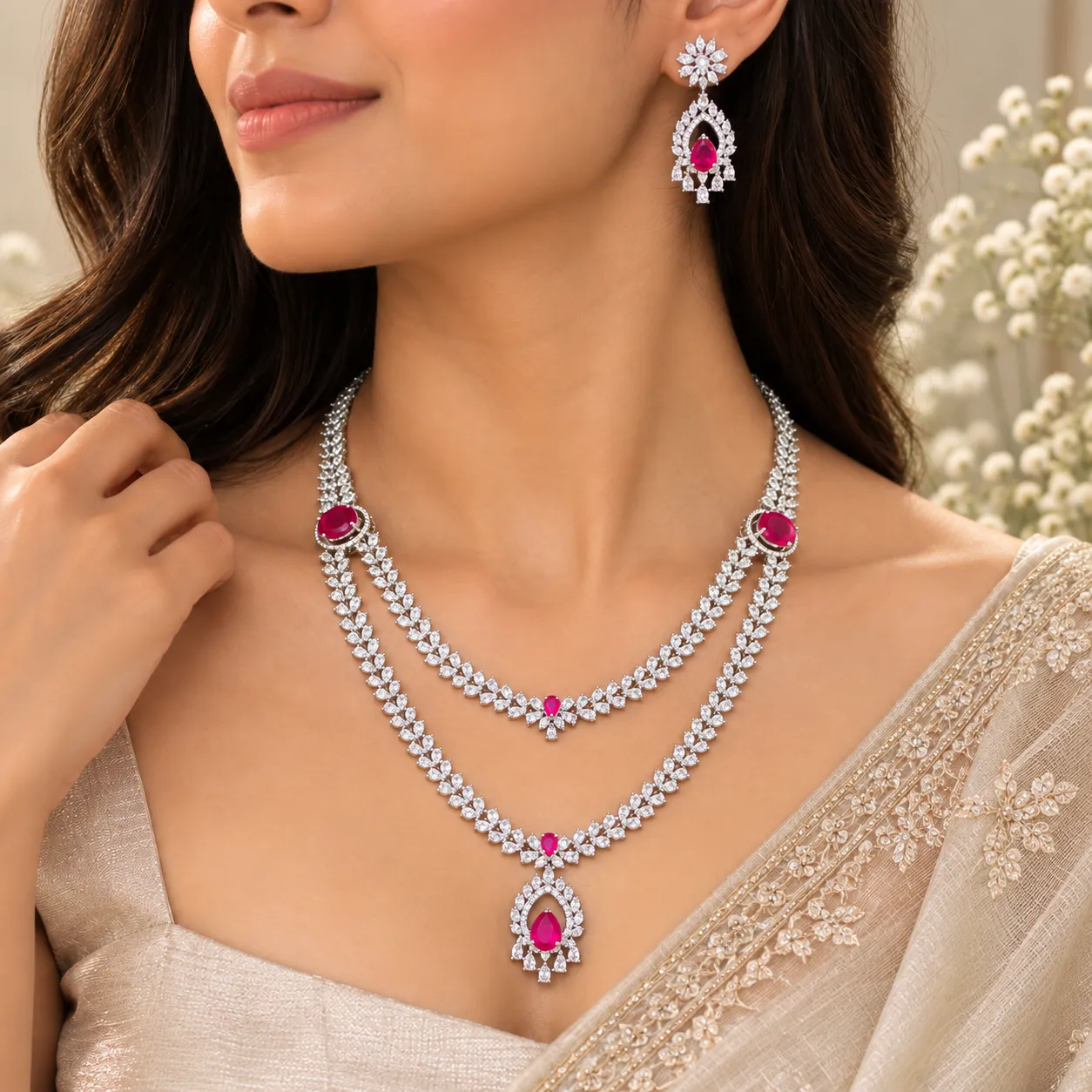 Ruby Royale Necklace Set