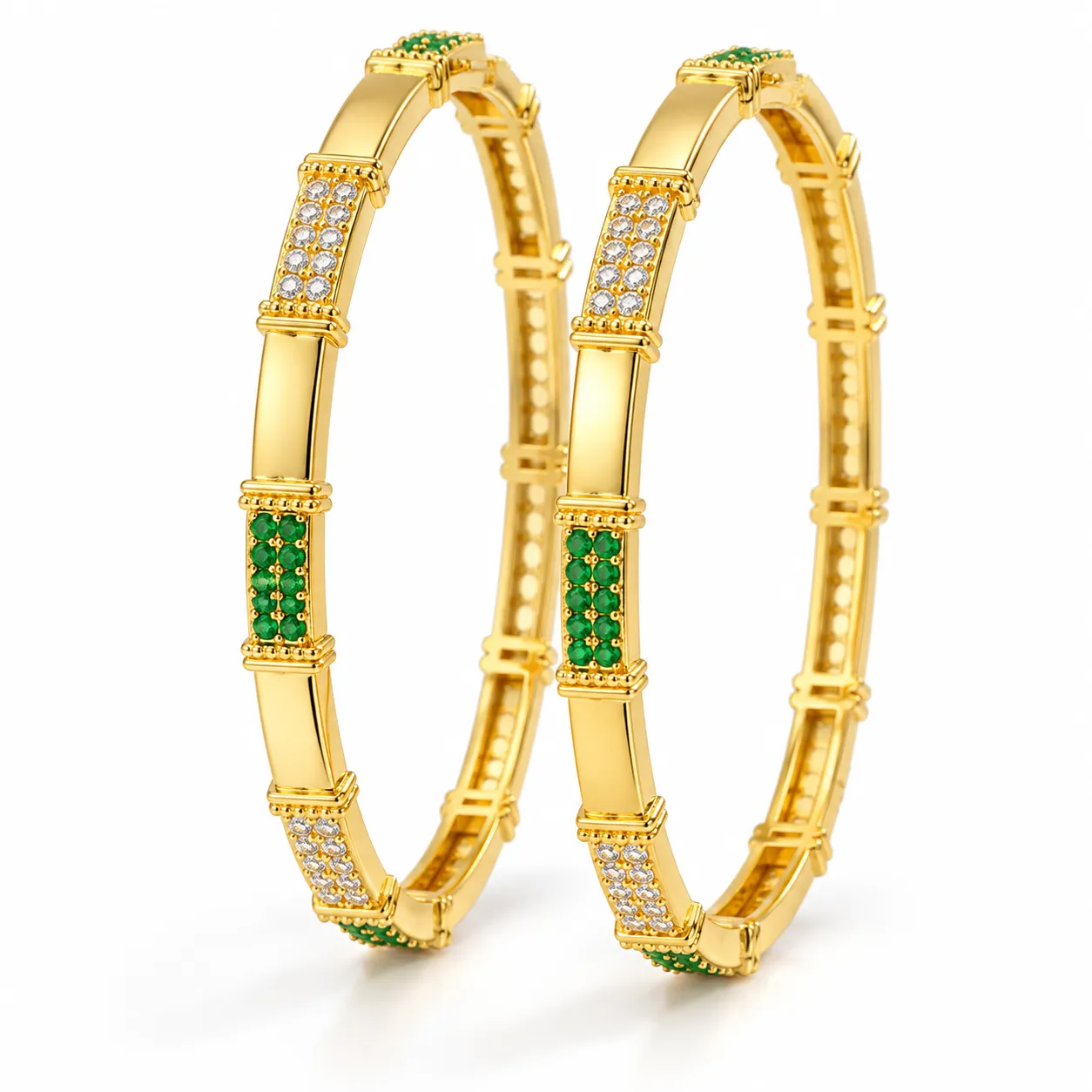 Aarohi Emerald Shine Bangles