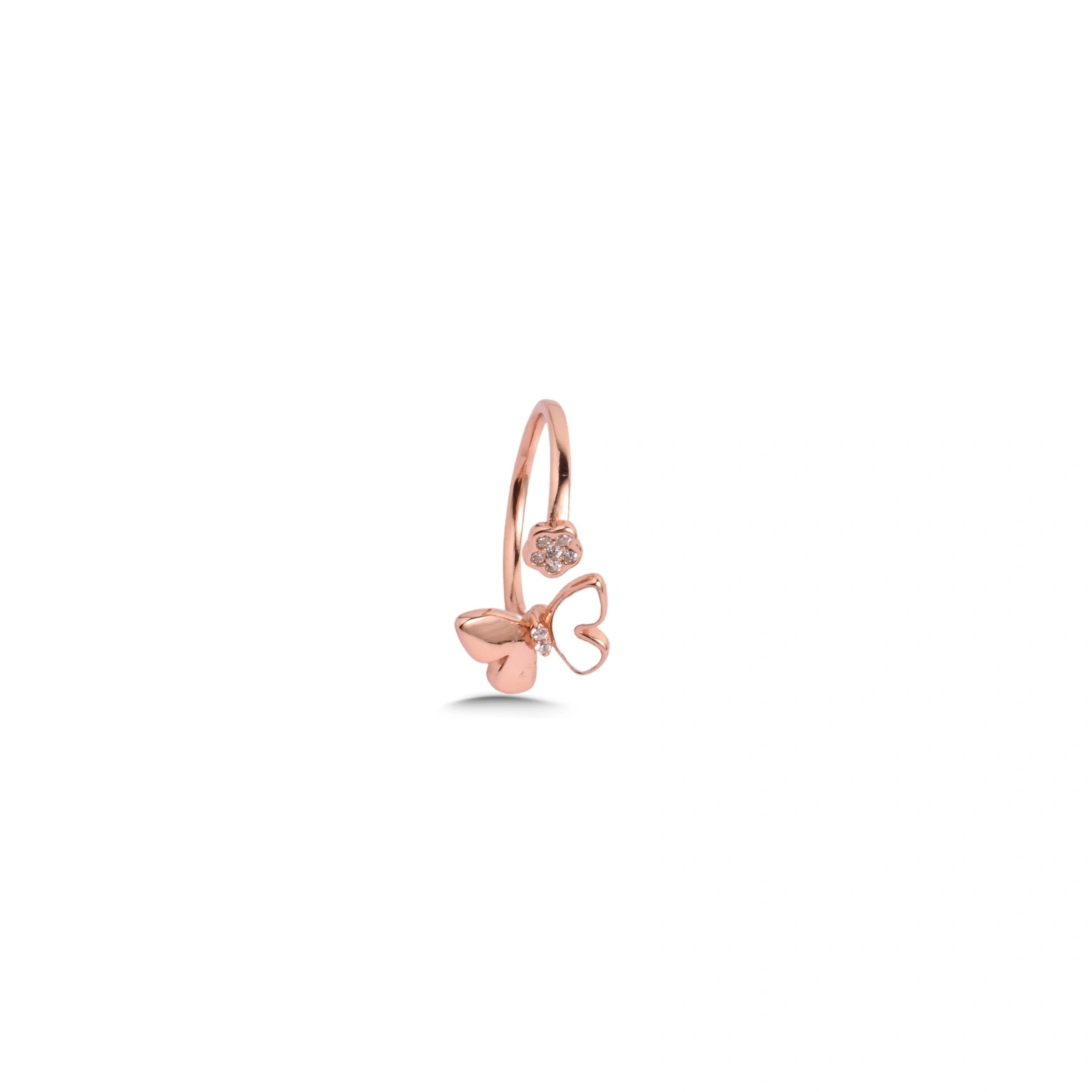 Blush Bloom Butterfly Ring - Rose Gold