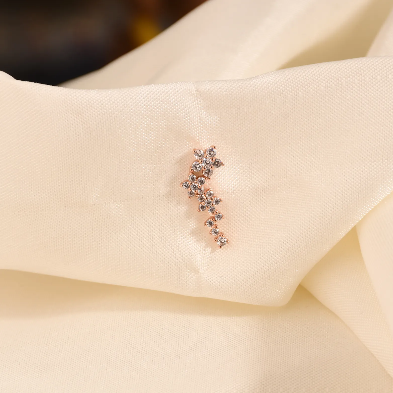 Ekaa Petal Cascade 925 Silver Ear Climbers