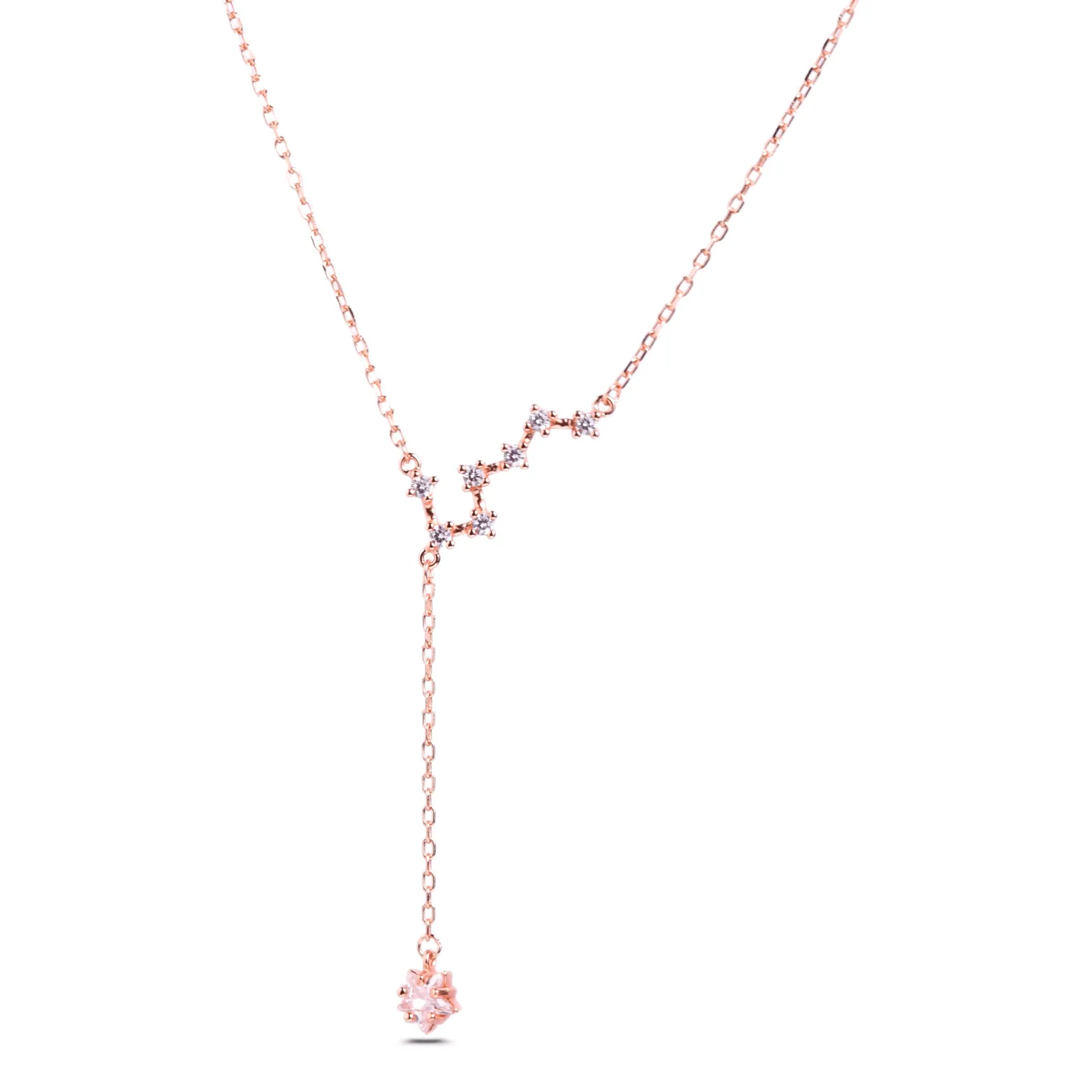  Celestial Constellation Lariat Necklace in Rose Gold
